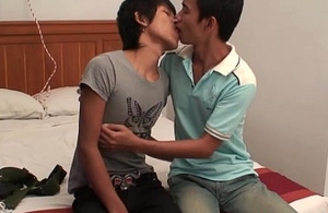 Bound asian lad gets his cocksucked