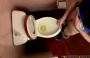 Hawt young gay pauper squirts jism Unloading In The Toilet Bowl