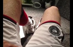 Footballer jerking fro DFB (Germany) Soccer outfit, Nike Shox, Airmax