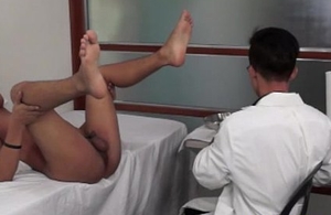 Oriental lads botheration playing by horny doctor