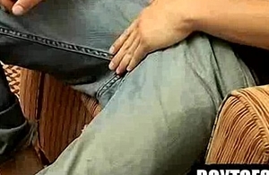 Amateur ray scraping his fingertips before tugging his cock